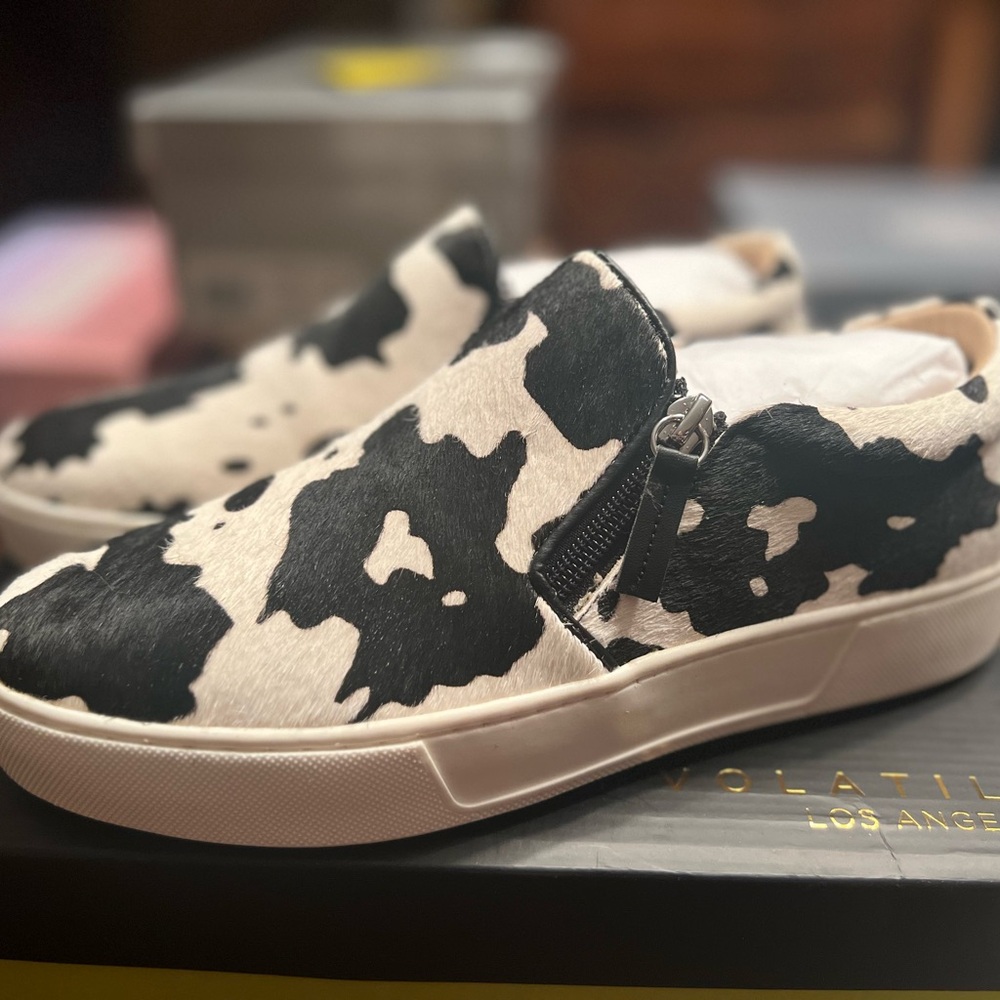 Volatile “Normande” Genuine Calf Hair Platform Sneaker